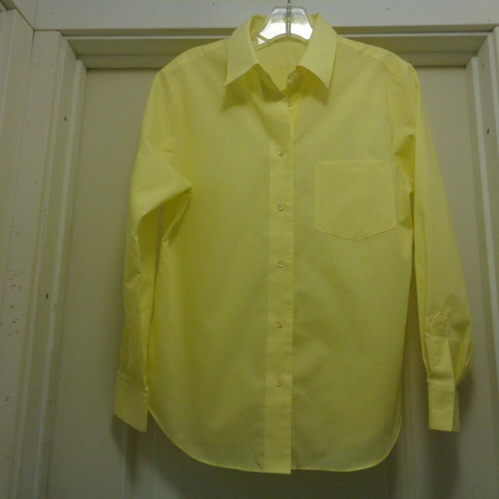 RETRO CRISP LEMON YELLOW SHIRT BLOUSE FOR LADIES 8P